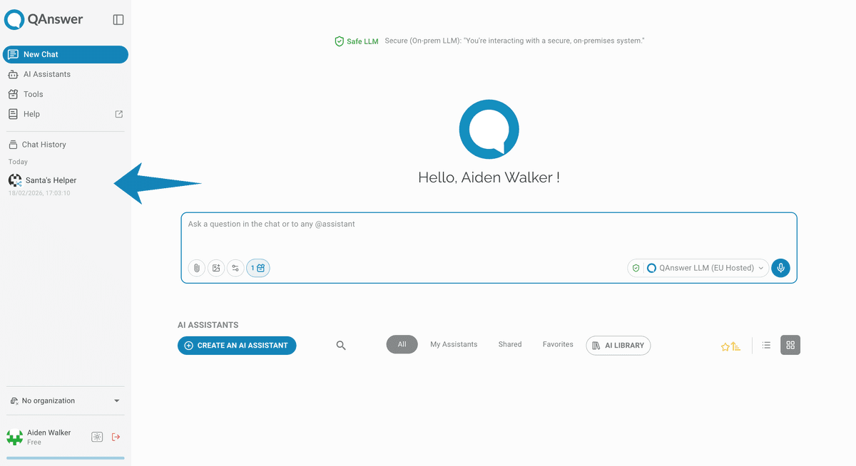 Chatbot page share result