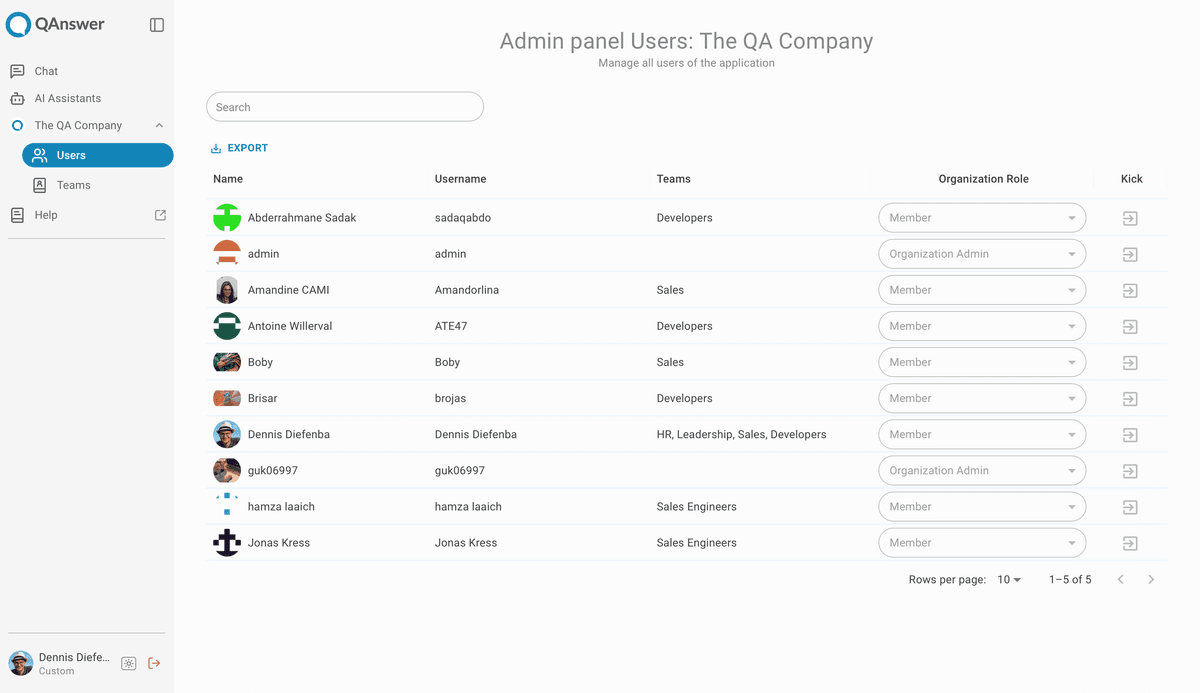 manage users