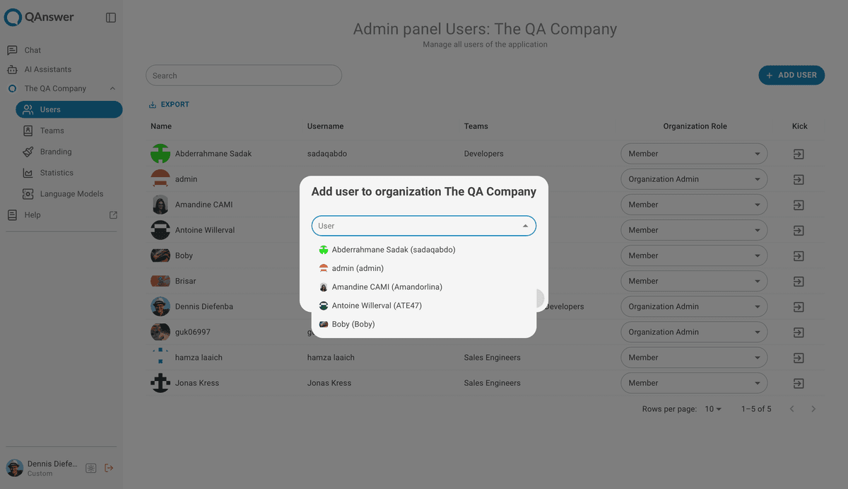 manage users