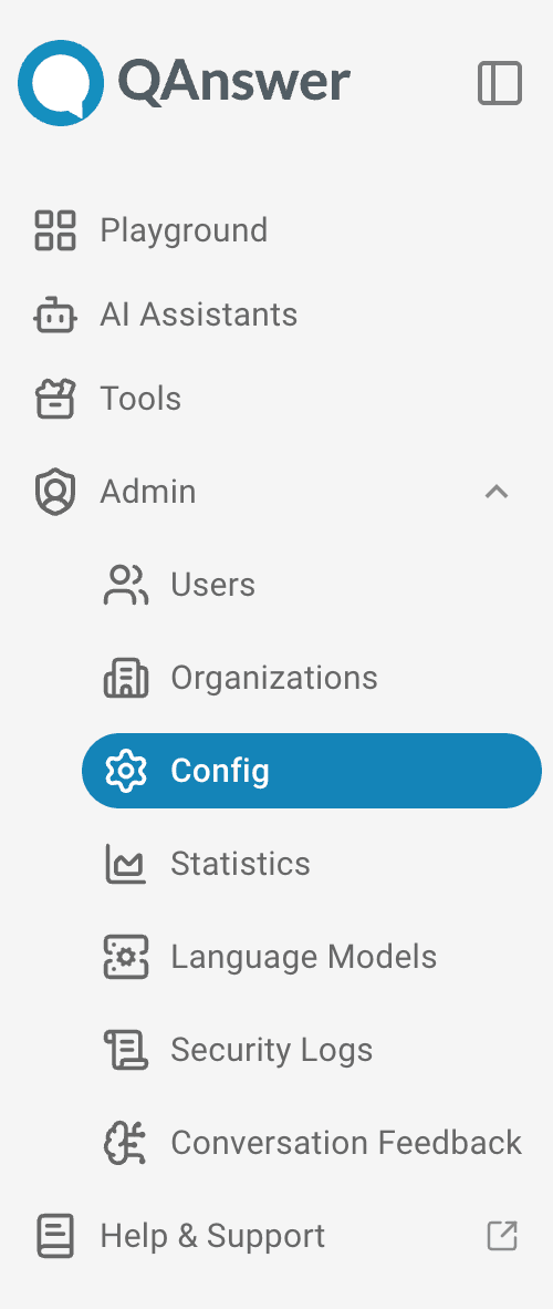 admin navbar config