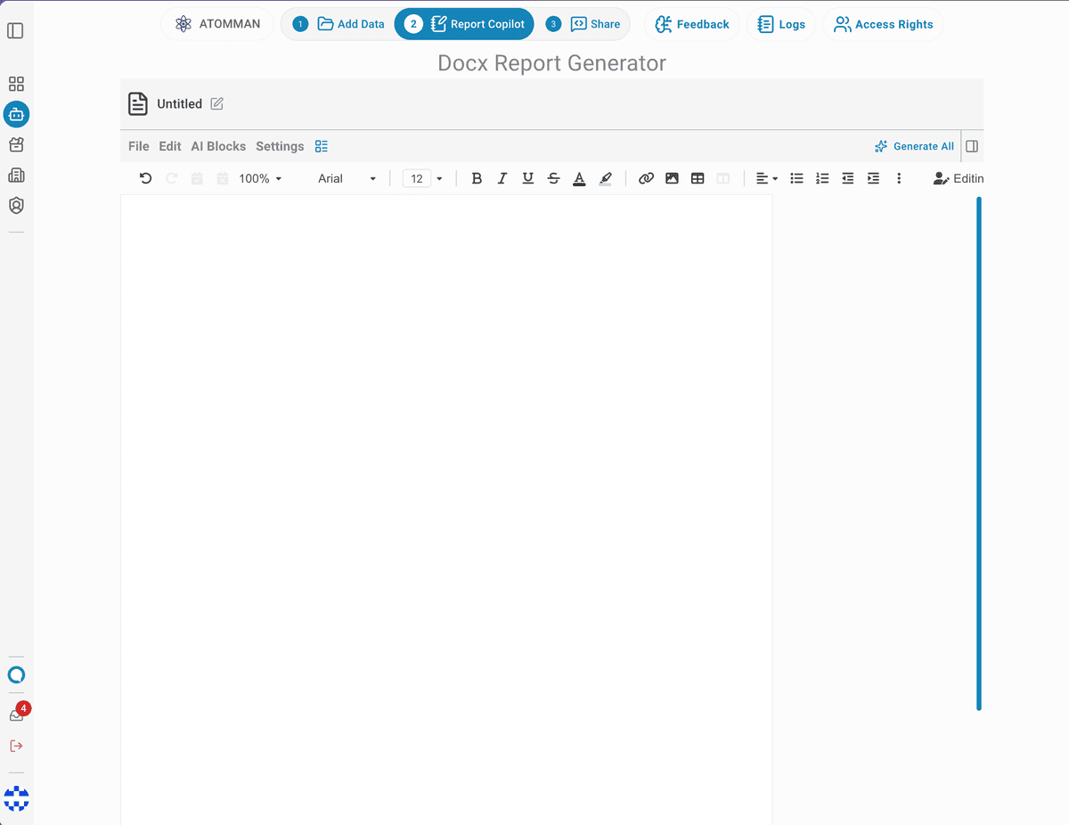 Report Generator docx sections