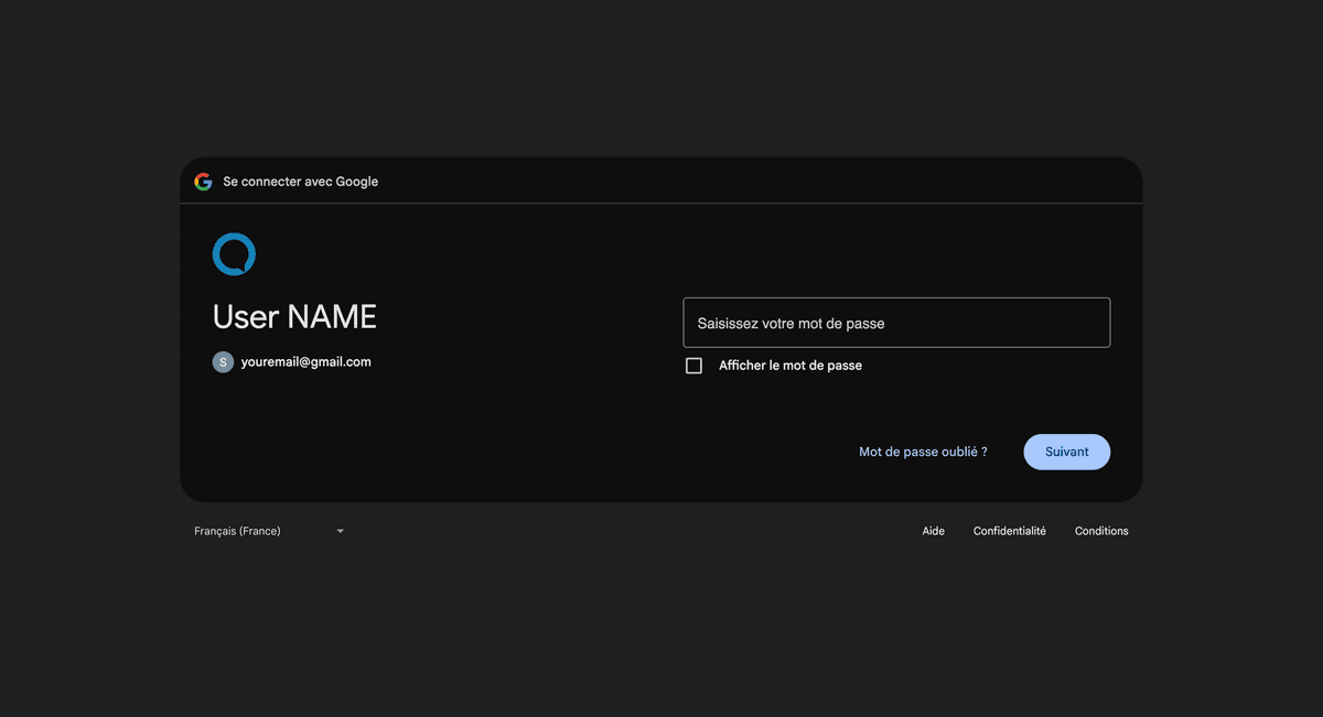 google enter password