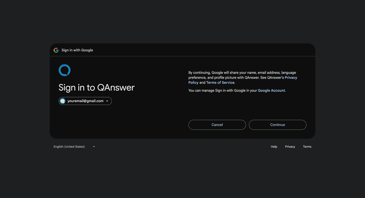 google validate QAnswer