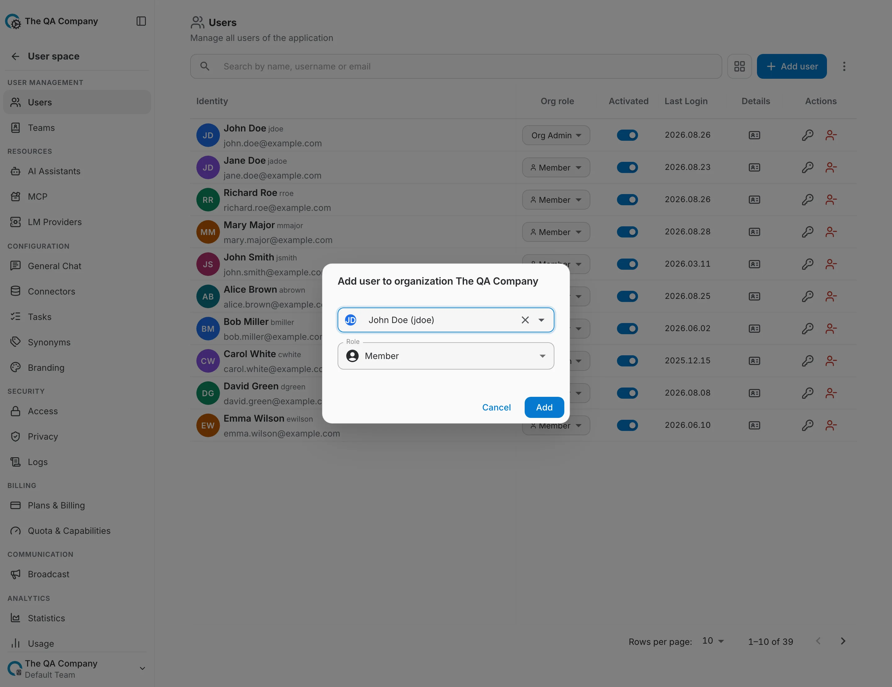 manage users