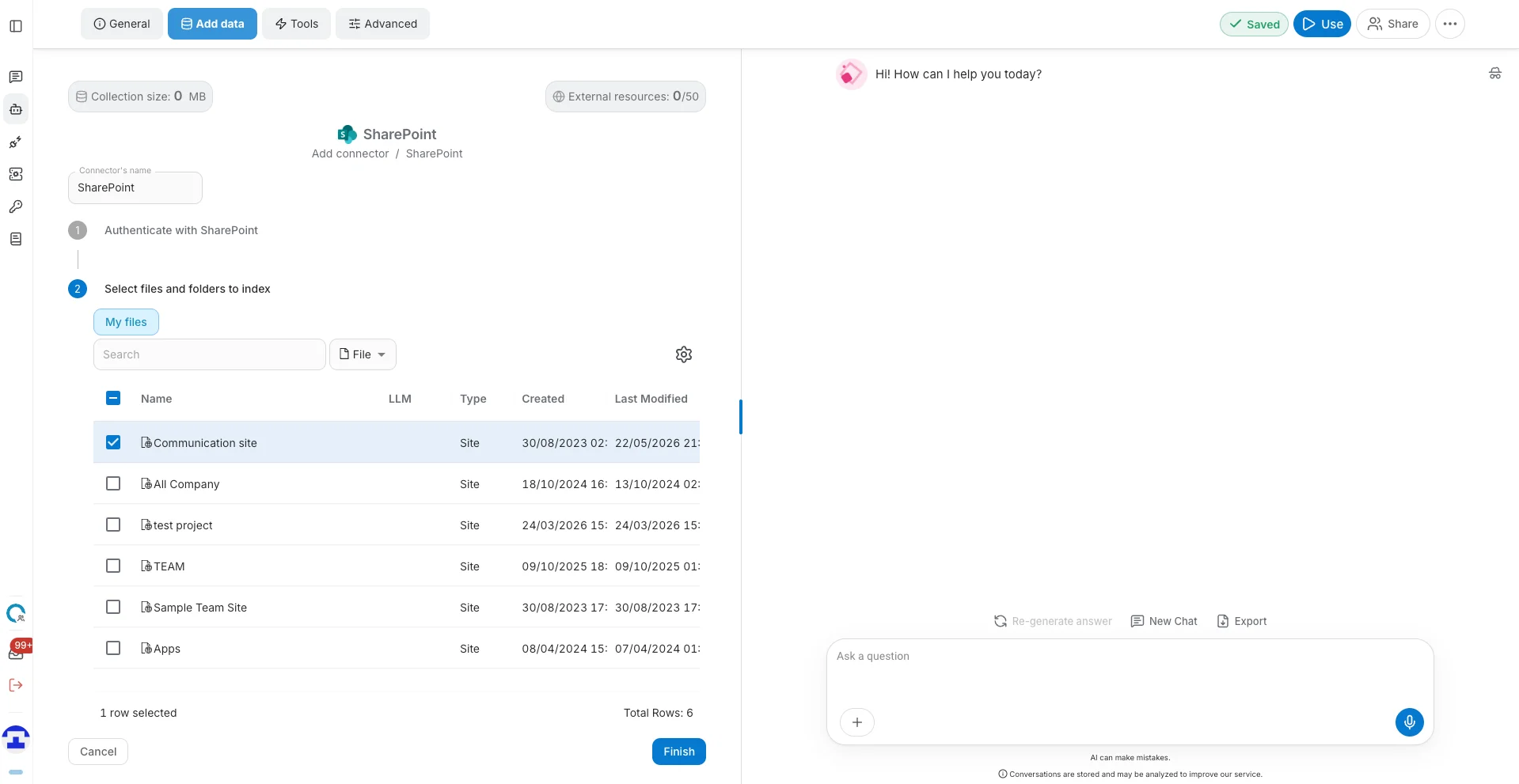 Selecting SharePoint documents